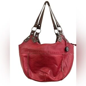 The Sak Red and Brown Shoulder Bag